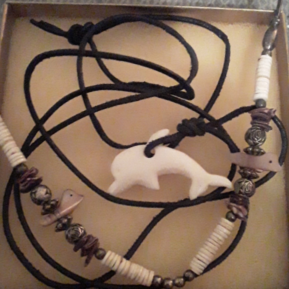 2 dolphin necklaces